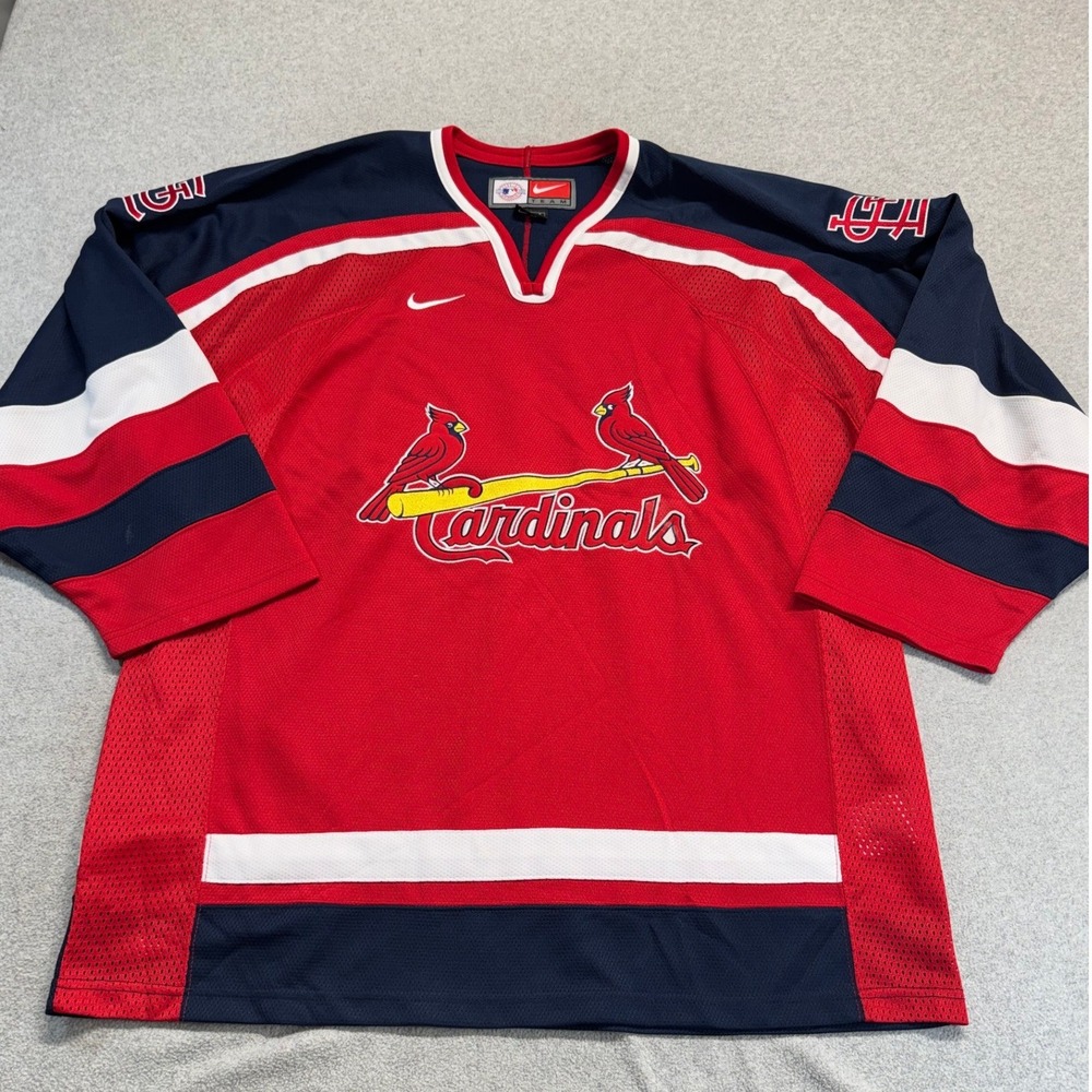 Vintage Nike‎ Team St. Louis Cardinals Hockey Style Jersey Mens Large MLB